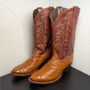 Justin Boots Full Quill Ostrich Men’s Boots 12 EE